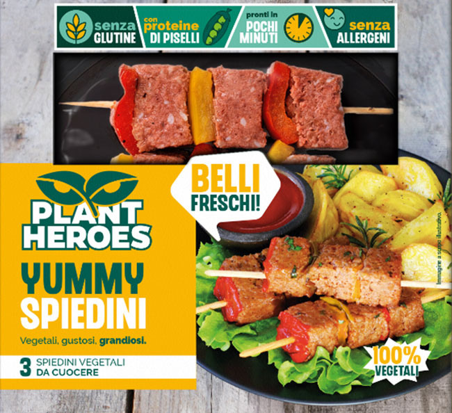 spiedini carne 100% vegetale - spiedini vegani - spiedini plant heroes